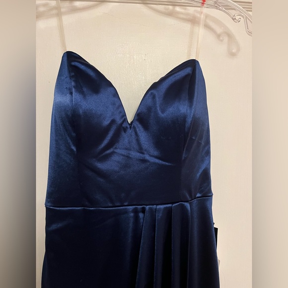 NWT! Strapless Navy Blue Gown - Picture 2 of 10